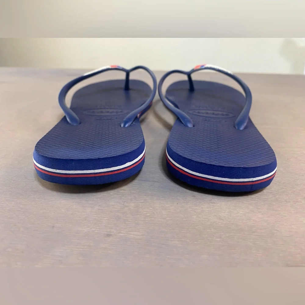 Havaianas‎ women’s USA logo flip flop sandals, slim, navy size 9/10 - Picture 4 of 10